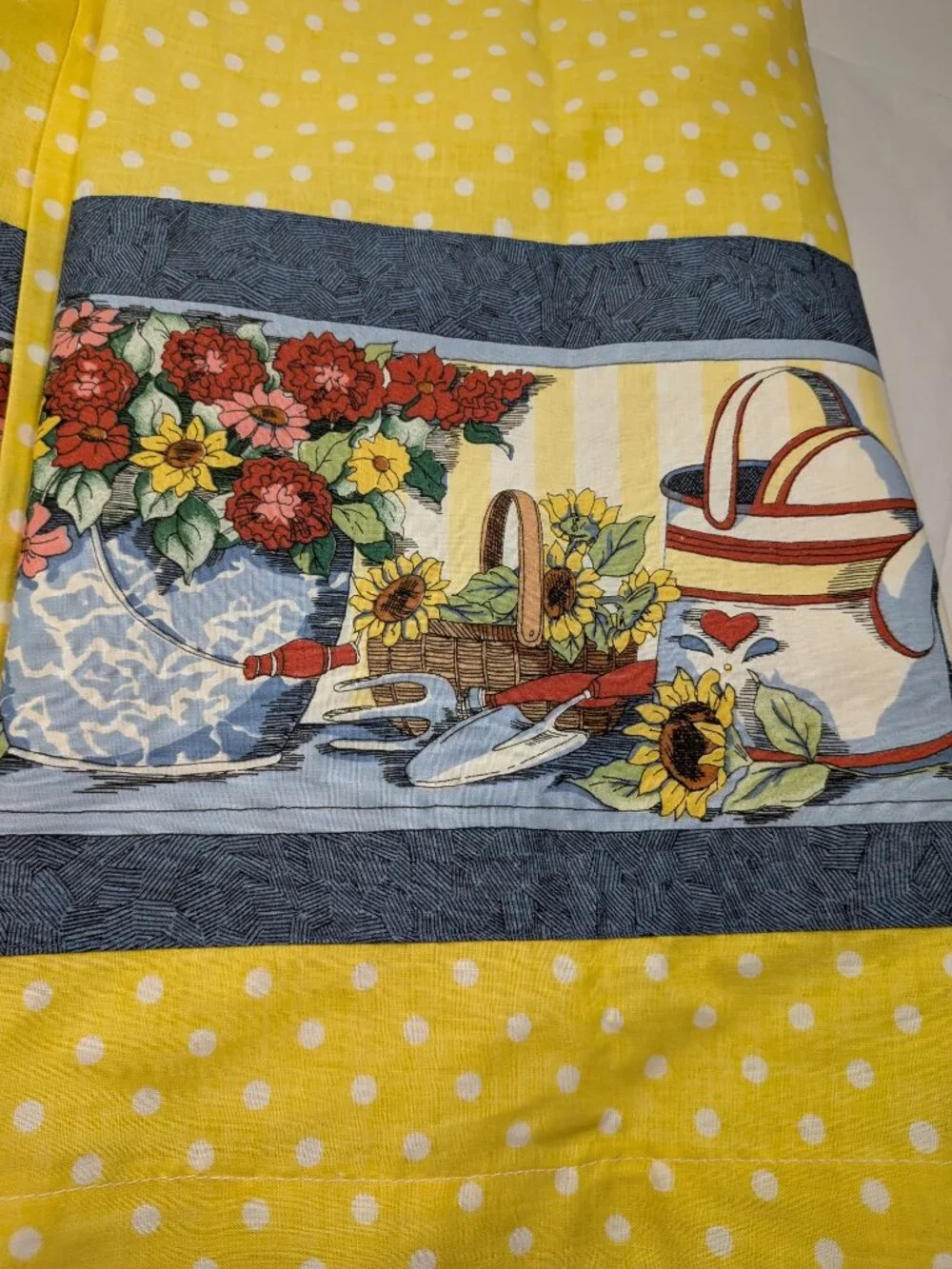 Susan Winget Country Garden Sunflower Window Valance Tier Curtains Pair